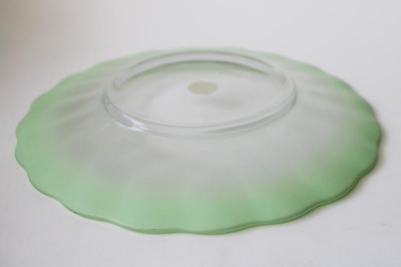 photo of Princess House cottage tulip go along glass plate green pastel ruffle rim #4