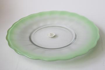 catalog photo of Princess House cottage tulip go along glass plate green pastel ruffle rim