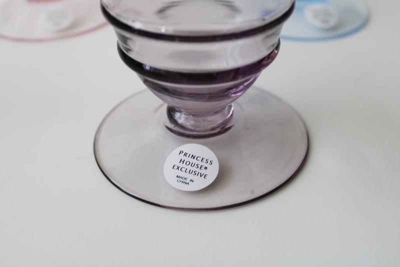 photo of Princess House label pastel parfait glasses set, large dessert dishes or flower vases #2