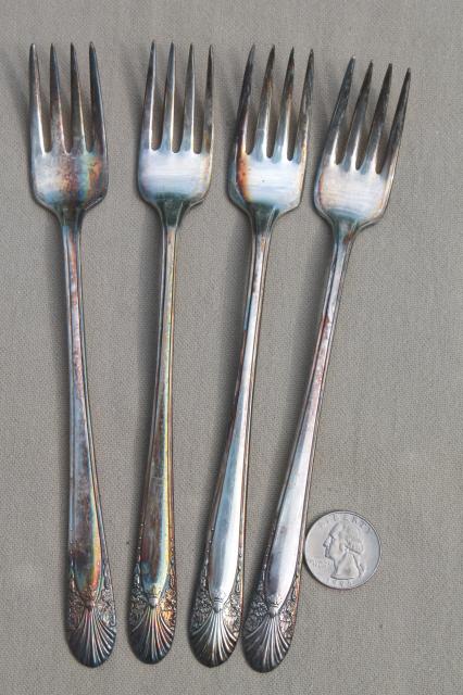 photo of Princess pattern Crown silverware, vintage silverplate flatware luncheon set for 4  #6