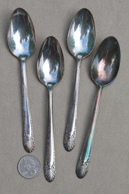 photo of Princess pattern Crown silverware, vintage silverplate flatware luncheon set for 4  #8