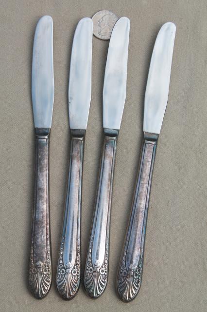 photo of Princess pattern Crown silverware, vintage silverplate flatware luncheon set for 4  #9