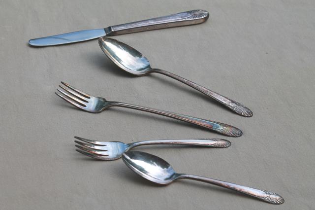 photo of Princess pattern Crown silverware, vintage silverplate flatware luncheon set for 4  #10