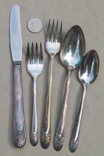 photo of Princess pattern Crown silverware, vintage silverplate flatware luncheon set for 4  #11