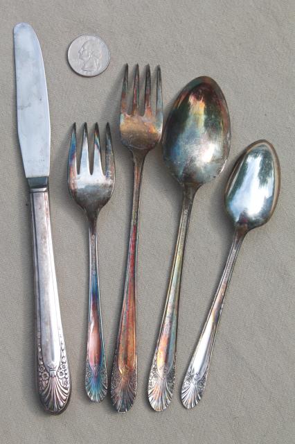 photo of Princess pattern Crown silverware, vintage silverplate flatware luncheon set for 4  #12