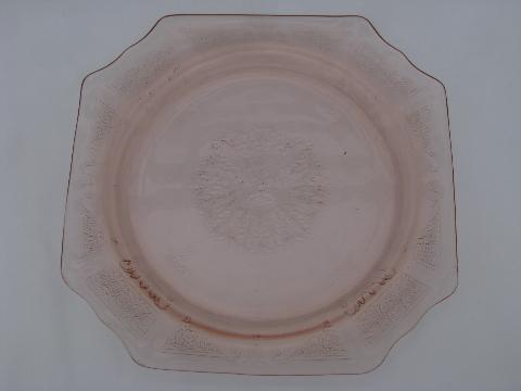 photo of Princess pattern old pink depression glass dinner plates set of 4, vintage Anchor Hocking #2