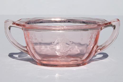 photo of Princess pink depression glass 1930s vintage Anchor Hocking cream & sugar set #2