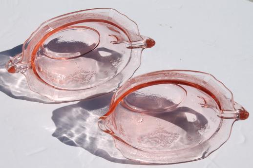 photo of Princess pink depression glass 1930s vintage Anchor Hocking cream & sugar set #4