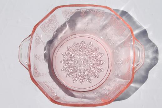 photo of Princess pink depression glass 1930s vintage Anchor Hocking plates & bowls #4