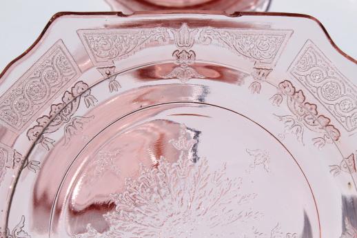 photo of Princess pink depression glass 1930s vintage Anchor Hocking plates & bowls #8