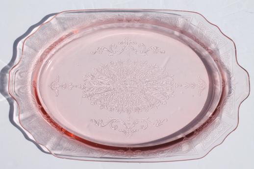 photo of Princess pink depression glass 1930s vintage Anchor Hocking platters & bowls #7