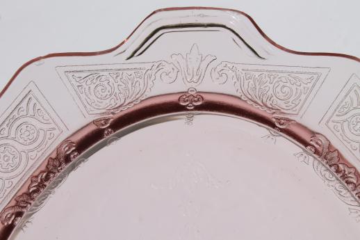 photo of Princess pink depression glass 1930s vintage Anchor Hocking platters & bowls #9