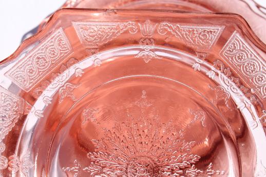 photo of Princess pink depression glass 1930s vintage Anchor Hocking set of plates #7