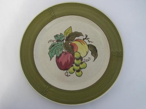 photo of Provincial Fruit Poppy Trail dinner plates lot, vintage Metlox - California #2