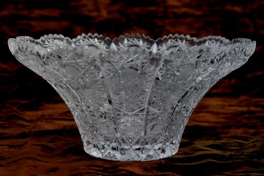 photo of Queen Lace vintage Bohemia crystal glass bowl, Queen's lace star flower glass #1