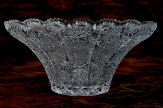 photo of Queen Lace vintage Bohemia crystal glass bowl, Queen's lace star flower glass #2