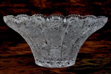 catalog photo of Queen Lace vintage Bohemia crystal glass bowl, Queen's lace star flower glass