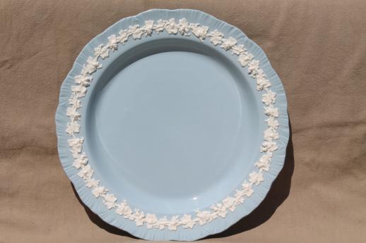 photo of Queen's ware Wedgwood china lavender blue w/ cream embossed grapes round platter or chop plate #2