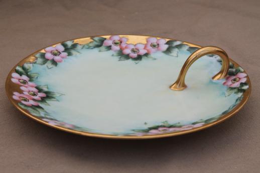 photo of R S Germany antique hand-painted porcelain lemon server, china plate with handle #1