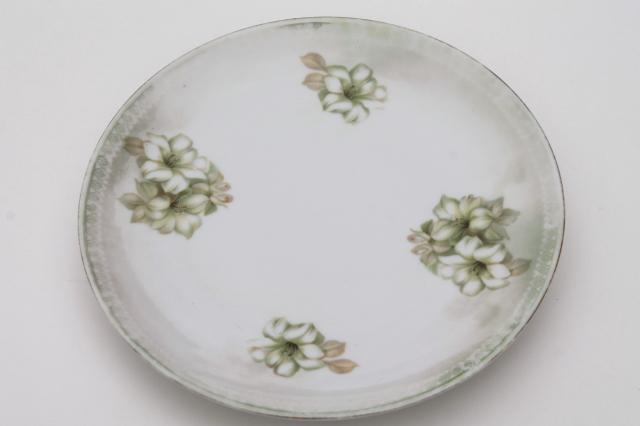 photo of RS Germany china plates, antique dessert set dishes w/ hand painted flowers & luster #4