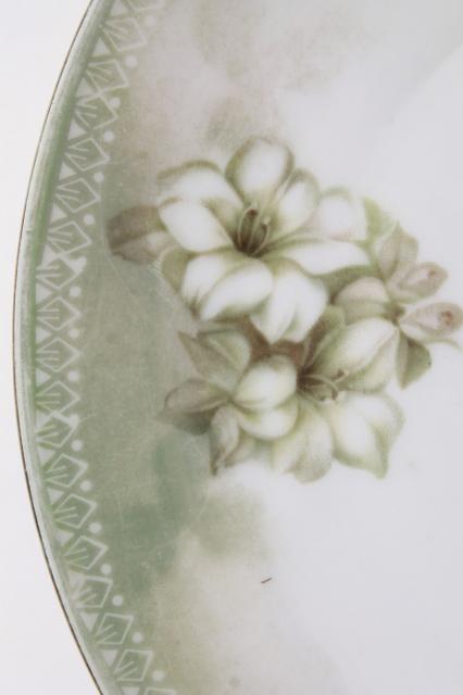 photo of RS Germany china plates, antique dessert set dishes w/ hand painted flowers & luster #5