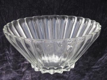 catalog photo of Rachel star pattern, vintage clear glass Anchor Hocking salad or punch bowl