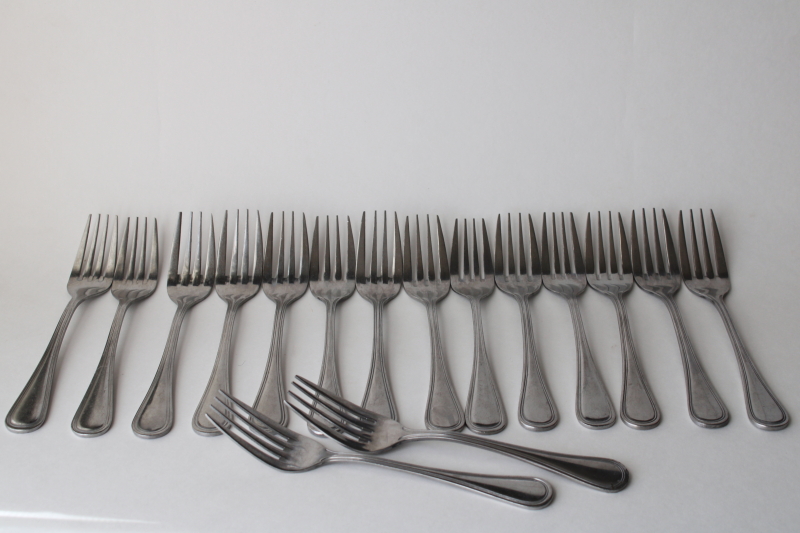 photo of Radianz stainless restaurant flatware, lot of 16 dinner forks modern silverware  #1