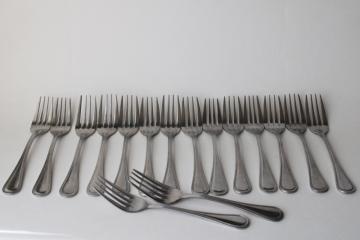 catalog photo of Radianz stainless restaurant flatware, lot of 16 dinner forks modern silverware 