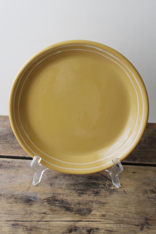 photo of Ragon House yellow ware pottery plate pie pan shape, vintage primitive style #1