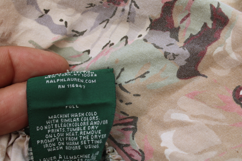 photo of Ralph Lauren Coastal Garden vintage floral print fitted sheet, full size double bed sheet #6