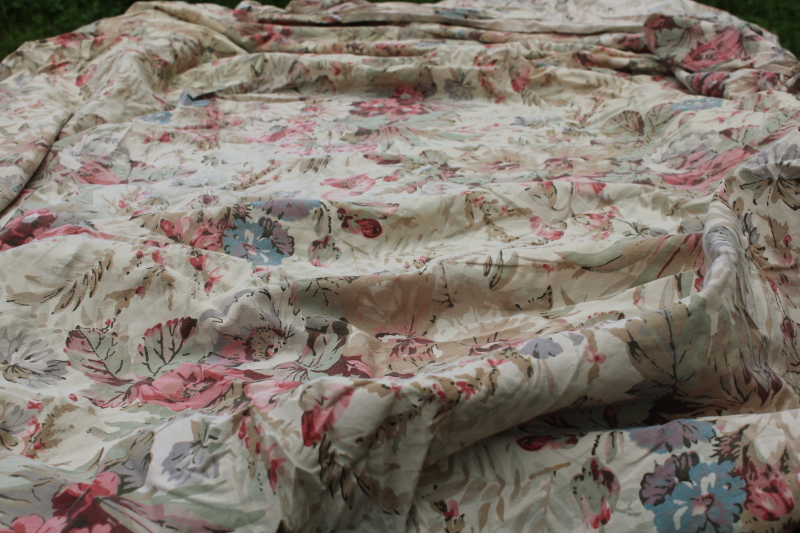 photo of Ralph Lauren Coastal Garden vintage floral print fitted sheet, full size double bed sheet #7