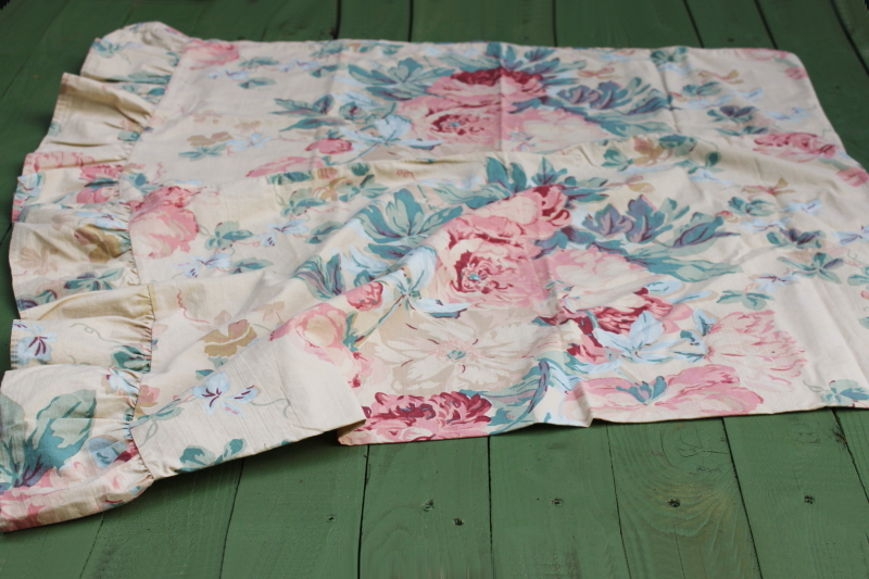 photo of Ralph Lauren Elsa Grasslands floral print vintage cotton pillowcases standard size w/ ruffle edge  #1