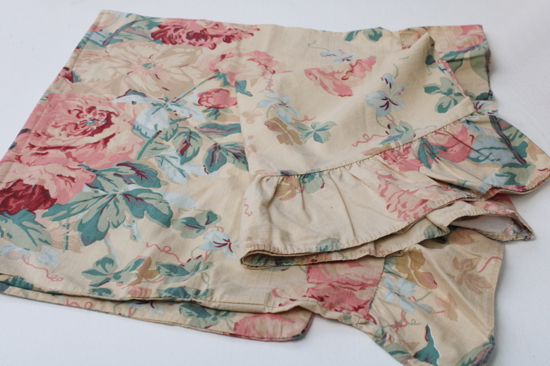 photo of Ralph Lauren Elsa Grasslands floral print vintage cotton pillowcases standard size w/ ruffle edge  #6