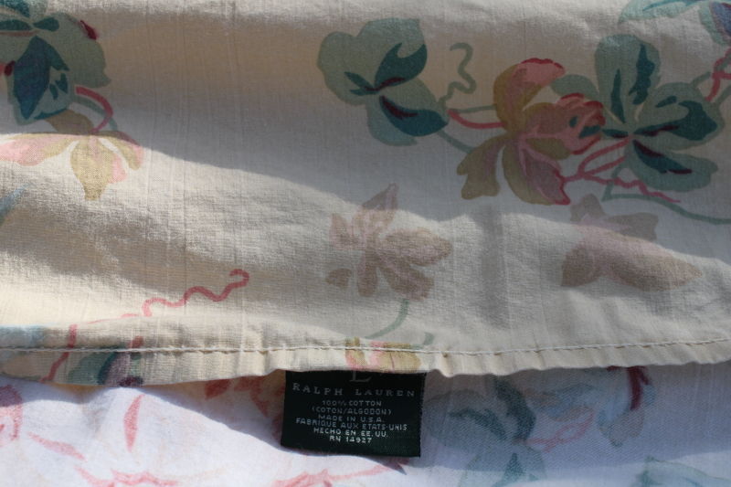 photo of Ralph Lauren Elsa Grasslands vintage roses floral print fitted & flat sheet, queen size  #2