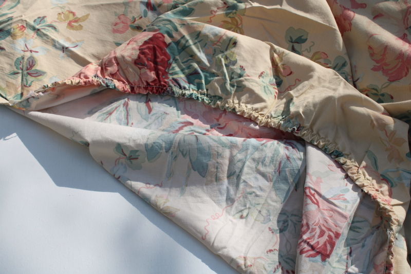 photo of Ralph Lauren Elsa Grasslands vintage roses floral print fitted & flat sheet, queen size  #5