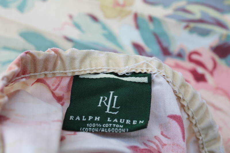 photo of Ralph Lauren Elsa Grasslands vintage roses floral print fitted & flat sheet, queen size  #7