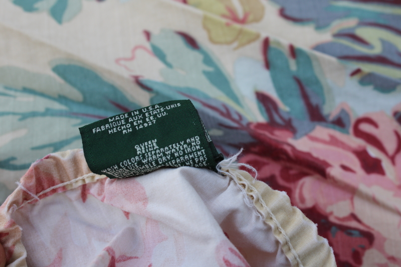 photo of Ralph Lauren Elsa Grasslands vintage roses floral print fitted & flat sheet, queen size  #8