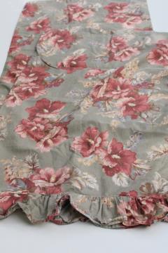 catalog photo of Ralph Lauren Shetland Manor floral print vintage cotton pillowcases standard size w/ ruffle edge 