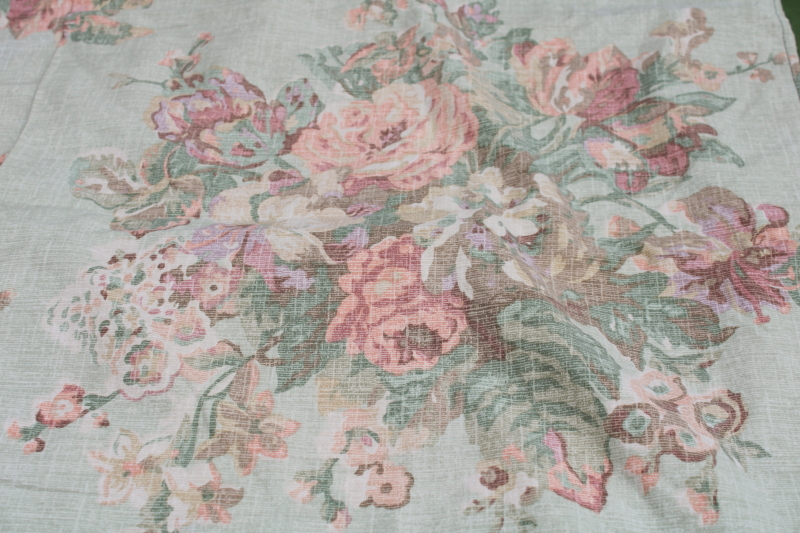 photo of Ralph Lauren vintage floral print cotton pillowcases standard size, Squires Path flowers on green  #2