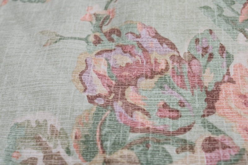 photo of Ralph Lauren vintage floral print cotton pillowcases standard size, Squires Path flowers on green  #3