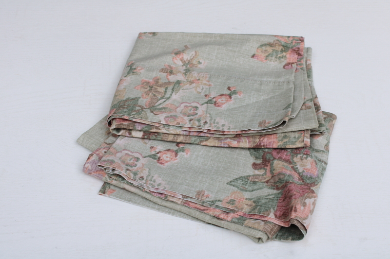 photo of Ralph Lauren vintage floral print cotton pillowcases standard size, Squires Path flowers on green  #5