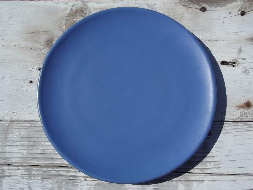 photo of Rancho blue vintage Catalina pottery chop or cake serving plate #1