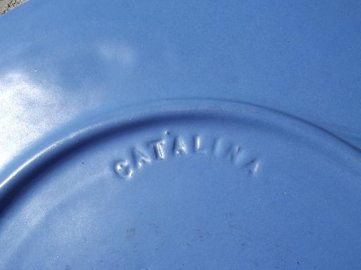 photo of Rancho blue vintage Catalina pottery chop or cake serving plate #3