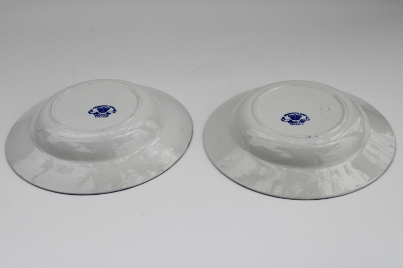 photo of Real Old Canton Ashworth Bros England blue & white China export pattern bowls #3