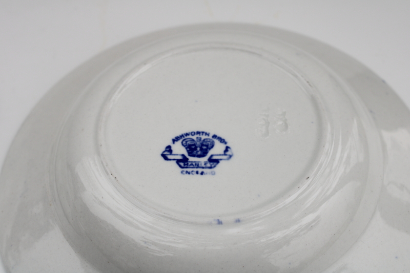 photo of Real Old Canton Ashworth Bros England blue & white China export pattern bowls #4