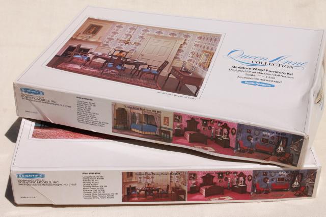 photo of Realife miniatures 70s vintage dollhouse furniture kits, Queen Anne collection #1