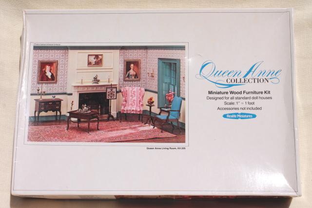 photo of Realife miniatures 70s vintage dollhouse furniture kits, Queen Anne collection #7