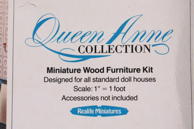 photo of Realife miniatures 70s vintage dollhouse furniture kits, Queen Anne collection #9