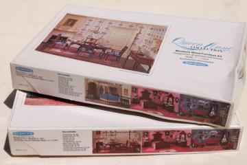 catalog photo of Realife miniatures 70s vintage dollhouse furniture kits, Queen Anne collection