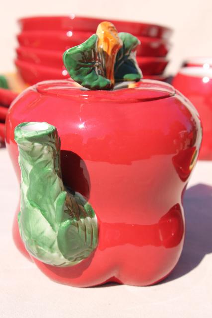 photo of Red Apple ceramic apples plates, bowls, mugs, teapot Casa Vero - China #5